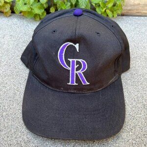 VTG THE G CAP Colorado Rockies Baseball Hat Men's Black Adjustable Cap MLB Cap​